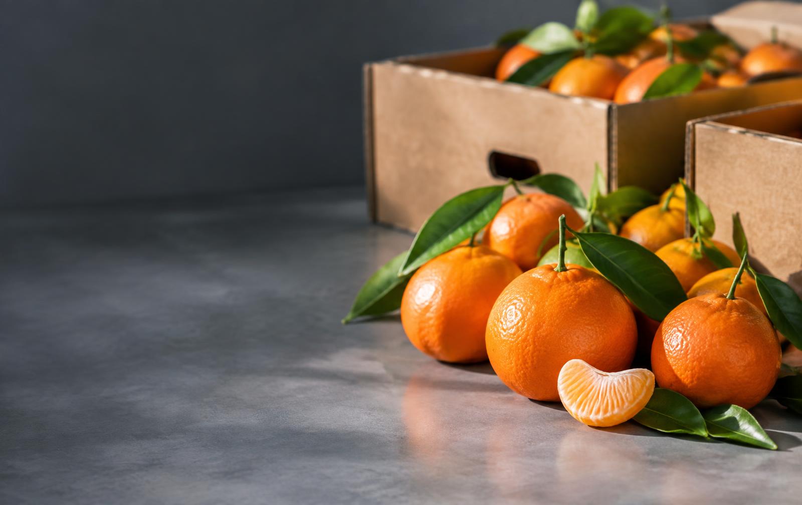 Fresh mandarins pictured for buyer specification review